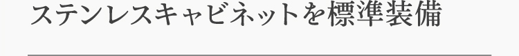 ステンレスキャビネットを標準装備