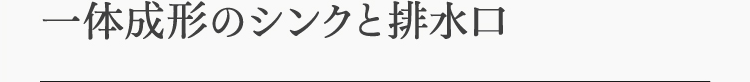 一体成形のシンクと排水口