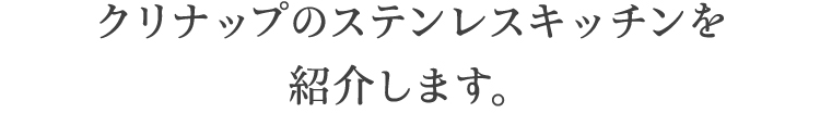 クリナップのステンレスキッチンを紹介します。