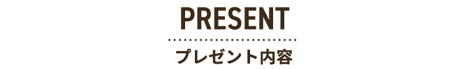 PRESENTプレゼント内容
