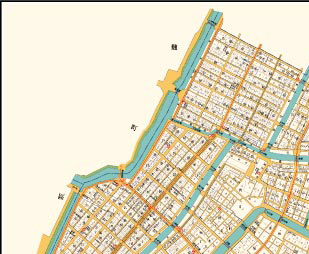 『東京市十五区番地界入地図』