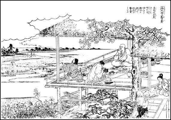 『江戸名所図会』深大寺蕎麦　「当寺の名産にして味わいもっとも佳なり　都下に称して深大寺蕎麦といふ」