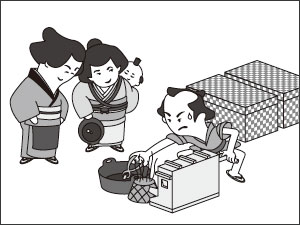 鋳掛屋 (アコーディオンのような箱はふいご)