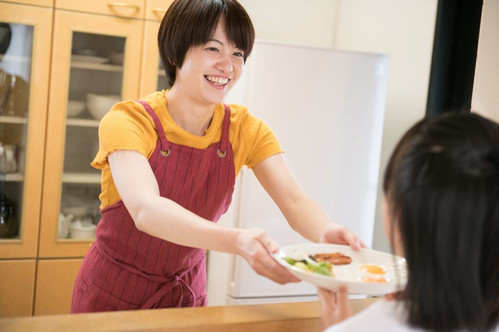 家族がお手伝いしてくれる